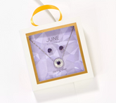 Diamonique July Alexandrite Birthstone Necklace & Studs Boxed Set